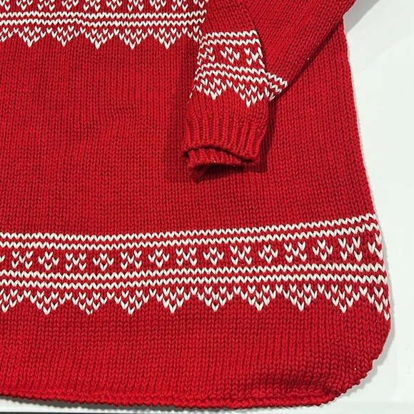 Vintage Eddie Bauer - oversized small sweater, red and white, holiday - Picture 2 of 7